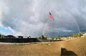 This photo was taken at 7:45 pm after the dedication of Vietnam Memorial Wall ceremony.