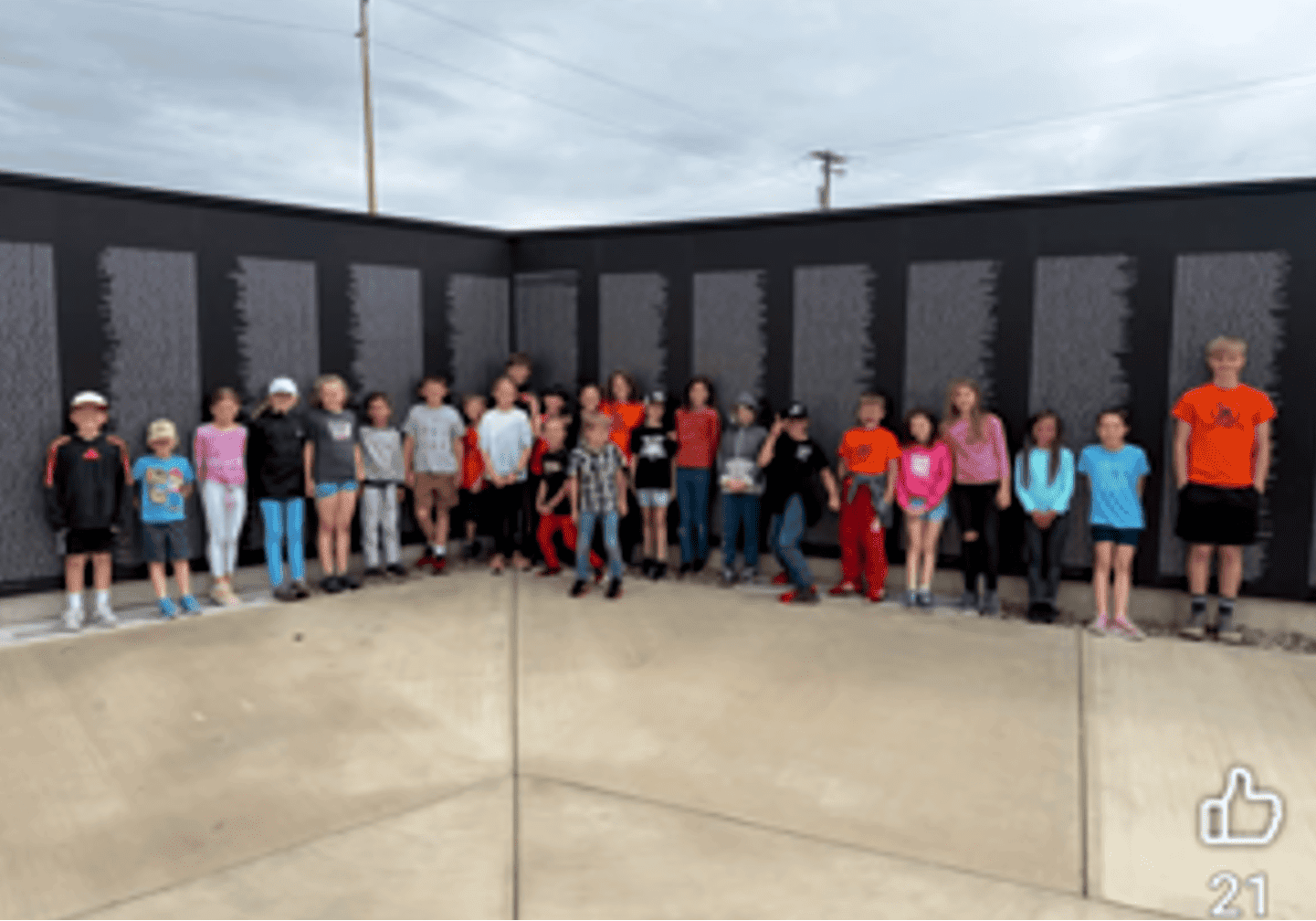Logos school at the wall.  